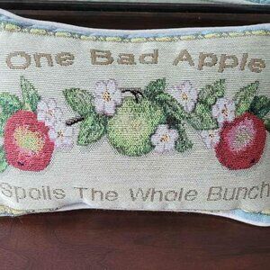 "One Bad Apple Spoils the Whole Bunch" decorative pillow